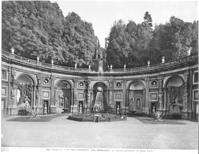Frascati - Villa Aldobrandini. La cascata principale.