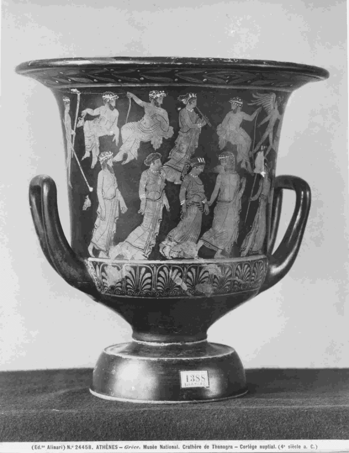 Athènes - Musée National. Crathère de Thanagra. Cortège nuptial (IV siècle a. C.)