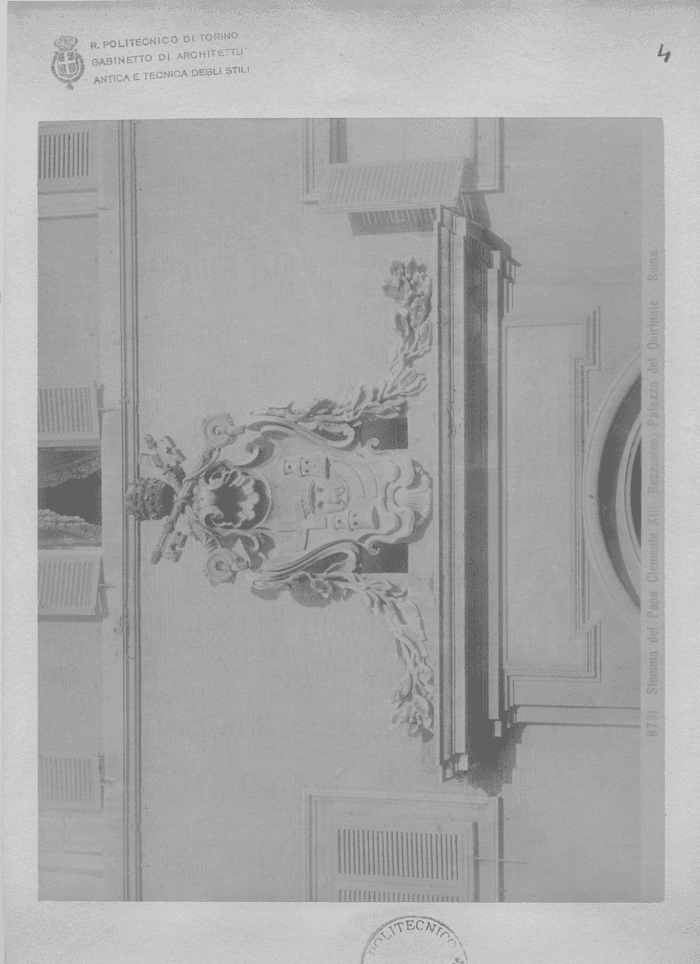 Stemma del Papa Clemente XIII (Rezzonico) - Palazzo del Quirinale - Roma