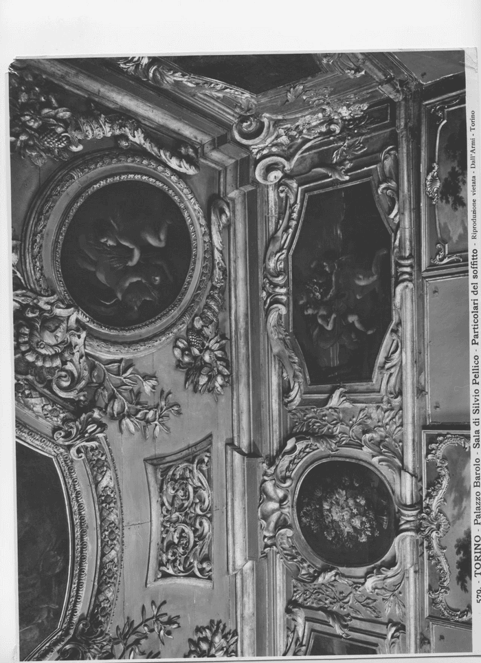 TORINO - Palazzo Barolo - Sala di Silvio Pellico - Particolari del soffitto