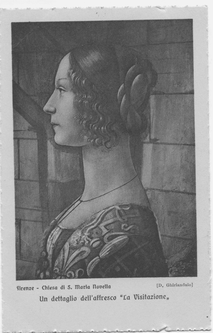 Un dettaglio dell'affresco La Visitazione (Domenico Ghirlandaio) - (Firenze - Chiesa di S. Maria Novella)