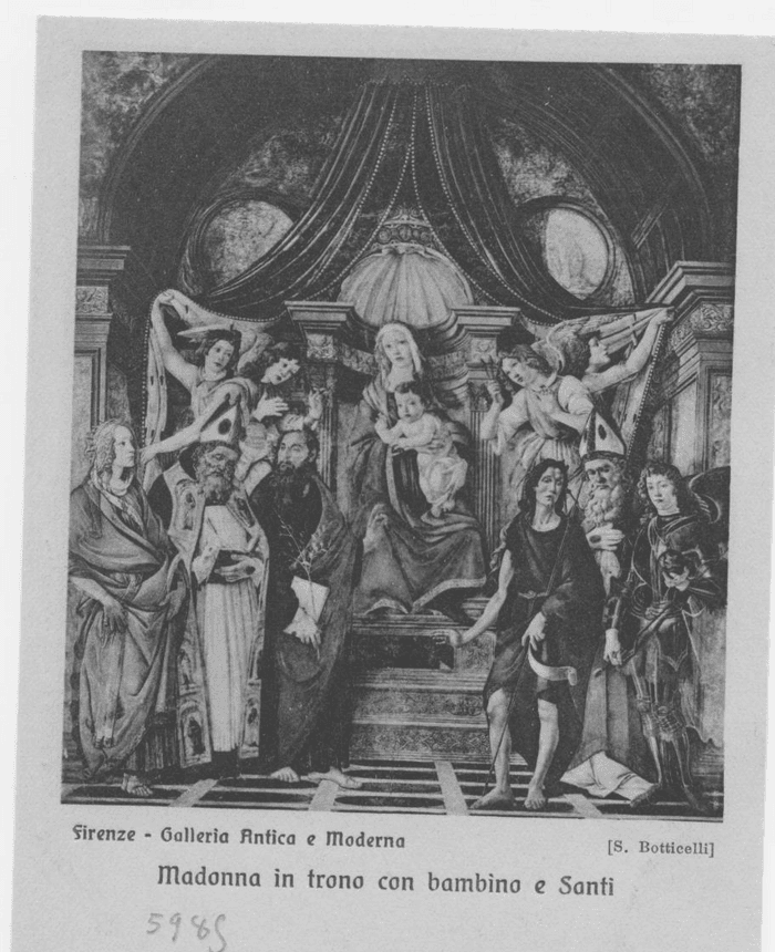 Madonna in trono con bambino e Santi (S. Botticelli) - (Firenze - Galleria Antica e Moderna)