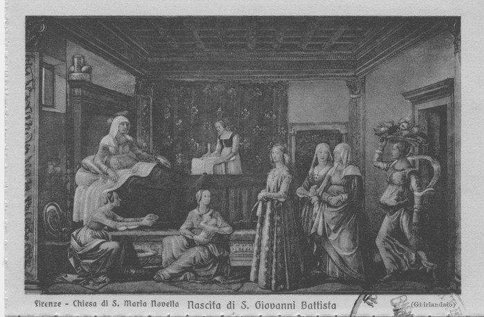 Nascita di S. Giovanni Battista (Domenico Ghirlandaio) - (Firenze - Chiesa di S. Maria Novella)