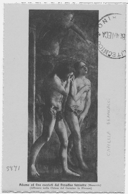 Adamo ed Eva cacciati dal Paradiso terrestre (Masaccio) - (Affesco nella Chiesa del Carmine in Firenze)