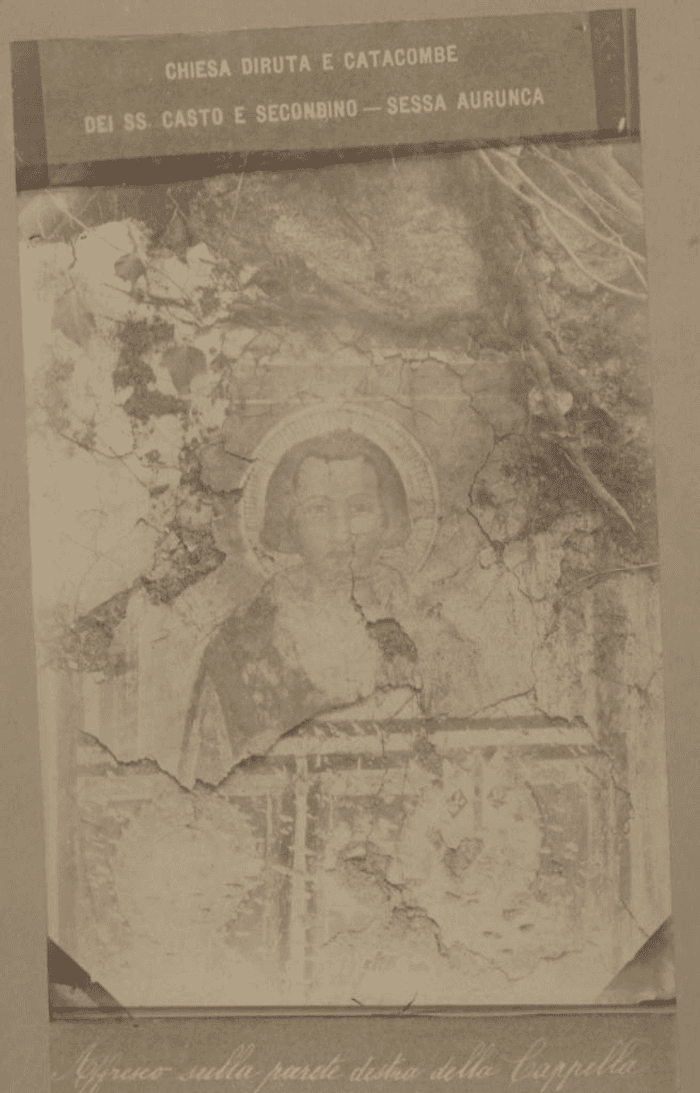 Chiesa diruta e catacombe dei SS. Casto e Secondino - Sessa Aurunca - Affresco sulla parete destra della Cappella