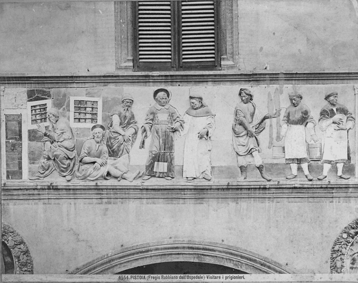 PISTOIA (Fregio Robbiano dell'Ospedale). Visitare i prigionieri