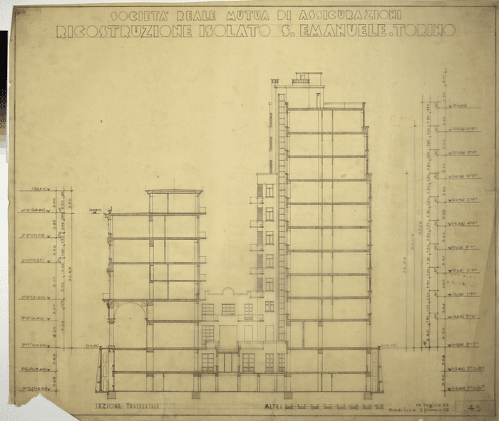SOCIETA' REALE MUTUA ASSICURAZIONI - RICOSTRUZIONE ISOLATO S. EMANUELE. TORINO