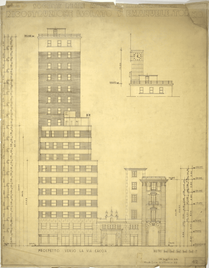 SOCIETA' REALE MUTUA ASSICURAZIONI - RICOSTRUZIONE ISOLATO S. EMANUELE. TORINO