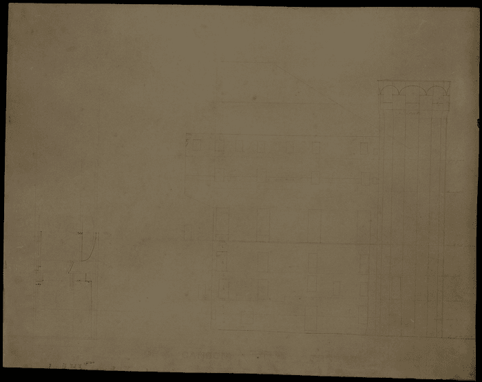 Palazzo Madama, studio di prospetto e sezioni per progetto di ampliamento