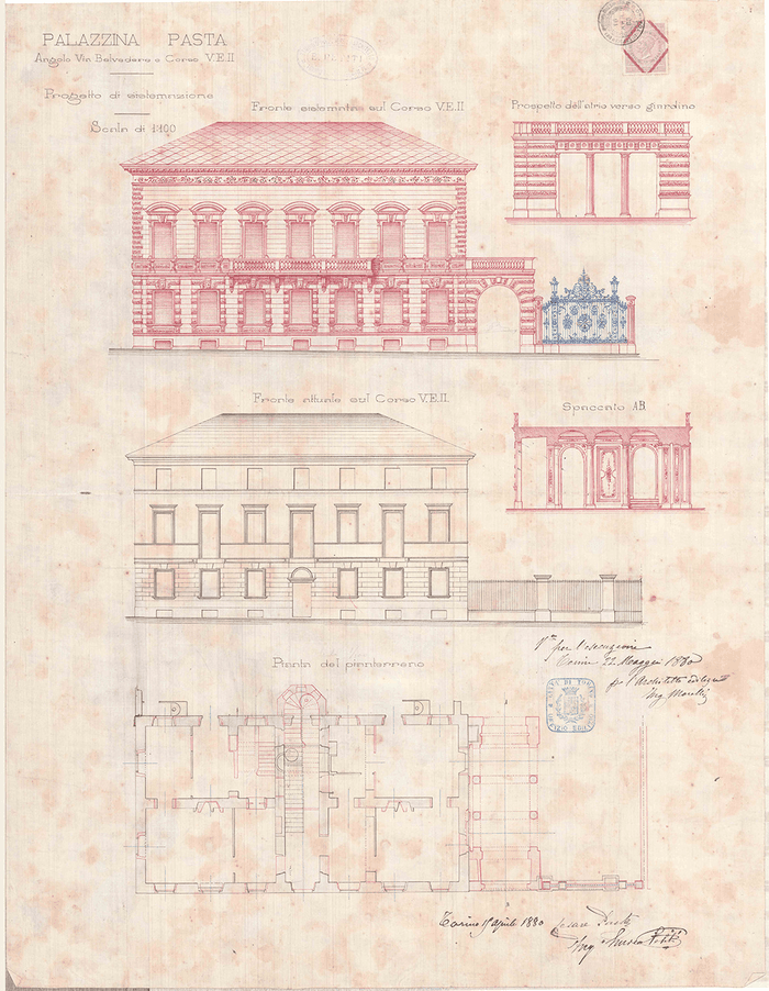 Palazzina Pasta, corso Vittorio Emanuele II angolo via fratelli Calandra, Torino