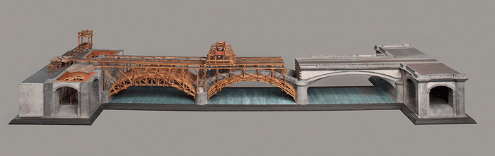Modello del ponte sul Po a valle della Piazza Vittorio Emanuele in Torino - Collezione Curioni