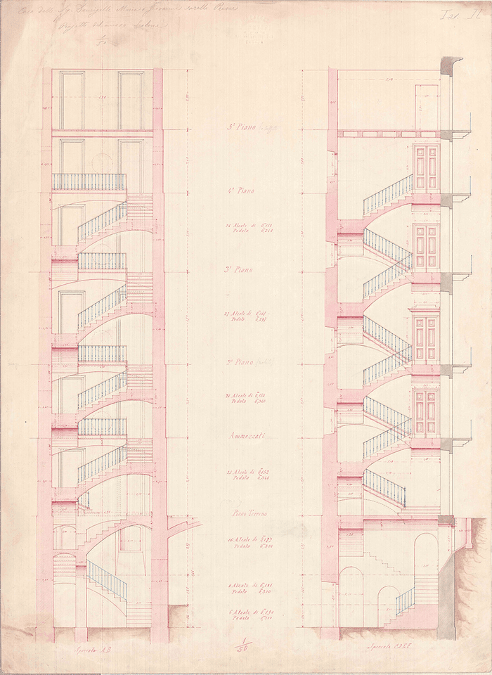 Casa delle signorine damigelle Maria e Giovanna sorelle Prever, piazza Vittorio Veneto angolo via Po, Torino