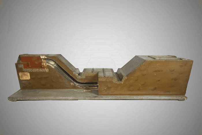 Modello di sifone con tubo metallico (sotto strada ferrata) - Collezione Curioni