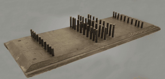 Modello di pali di sostegno per l'armatura del ponte Mosca - Collezione Curioni