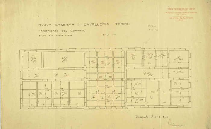 Nuova caserma di Cavalleria, fabbricato del Comando, Torino