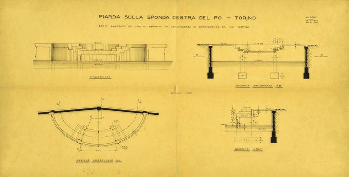 Piarda lungo Po, avancorpi per sbarchi, Torino
