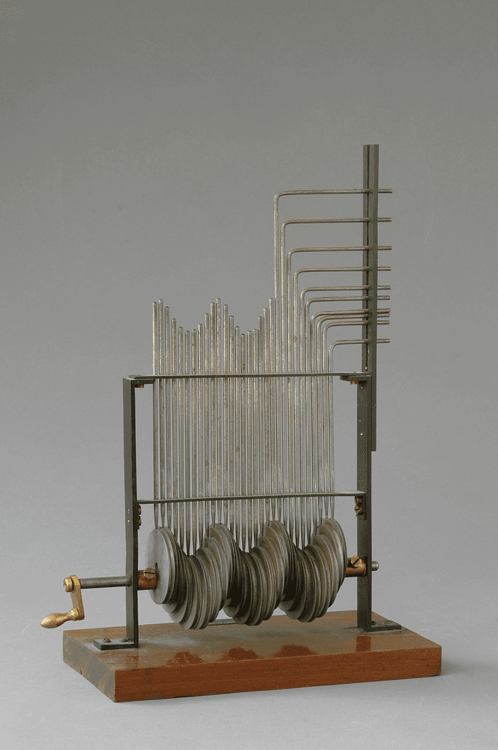 Modello didattico per lo studio del movimento ondulatorio con visualizzazione di un'onda trasversale