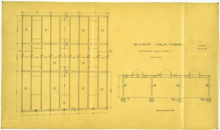 Stabilimento Itala, ampliamento tettoie fucine, Torino