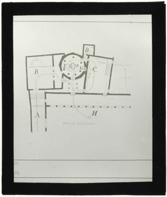 non identificato, cappella basilica episcopale, pianta