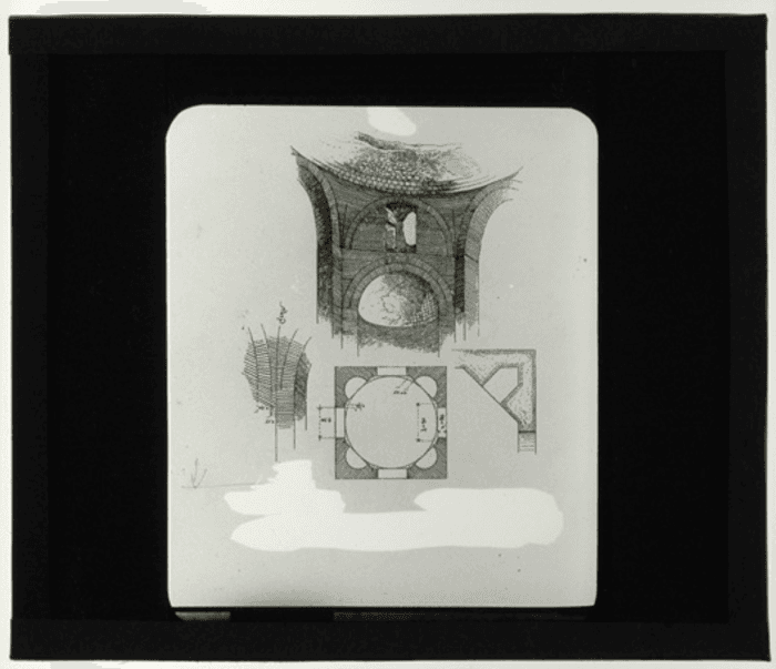 non identificato, cappella, disegno di pianta e particolari costruttivi