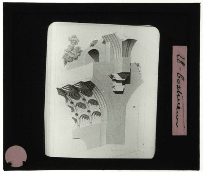 non identificato, particolare imposta volte, disegno