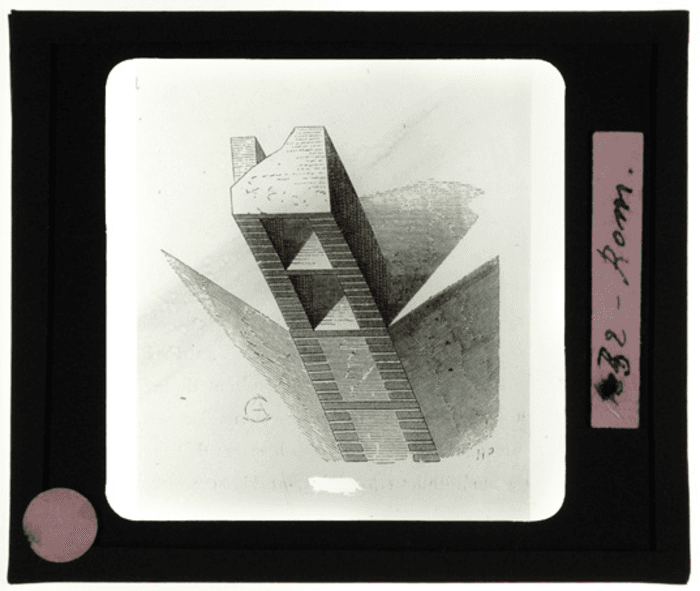 Roma, particolare muratura, disegno