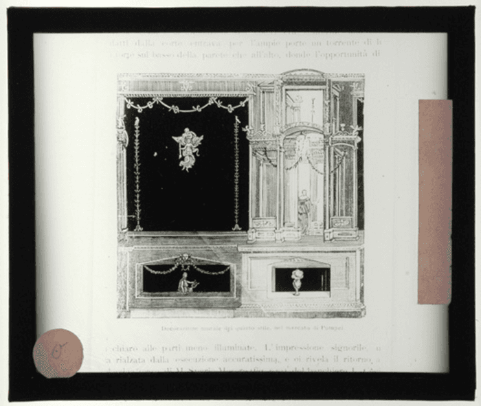 Pompei, mercato, decorazione murale del quarto stile