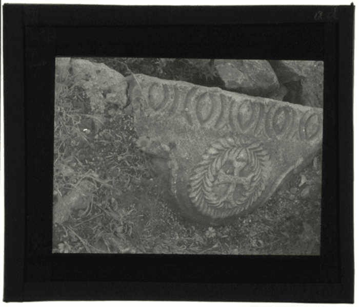 Non identificato, particolare decorazione lapidea, resti di uno stemma