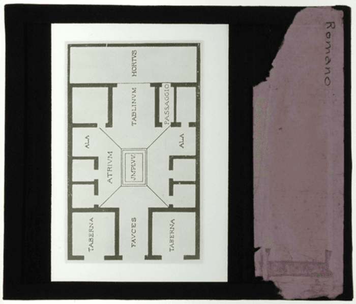 Non identificato, pianta edificio con denominazione vani