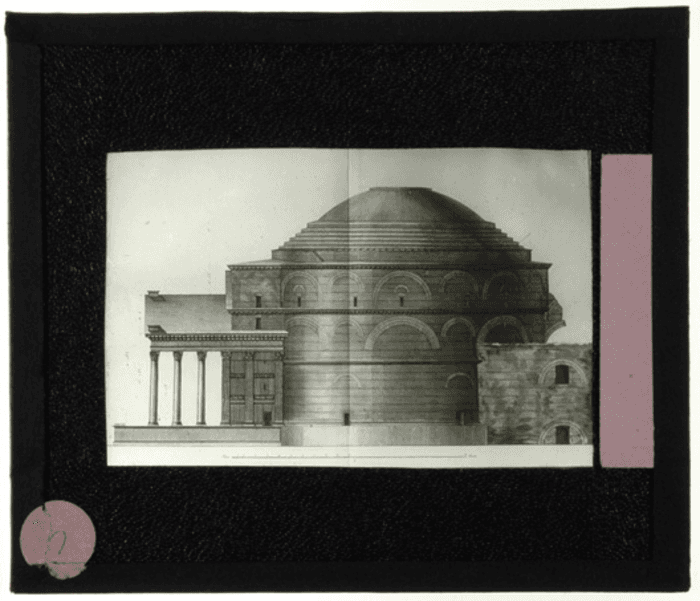 Roma, Pantheon, prospetto laterale, disegno