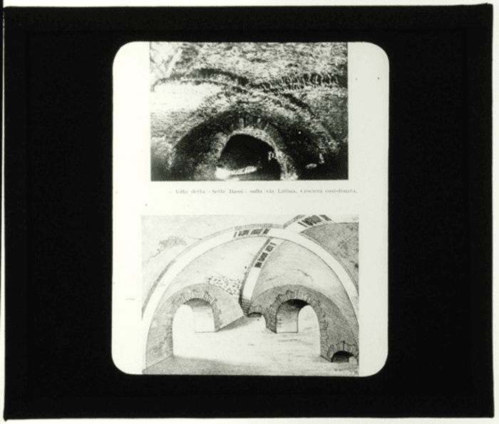 Roma, villa detta "Sette Bassi", volta a crociera costolonata, foto e disegno