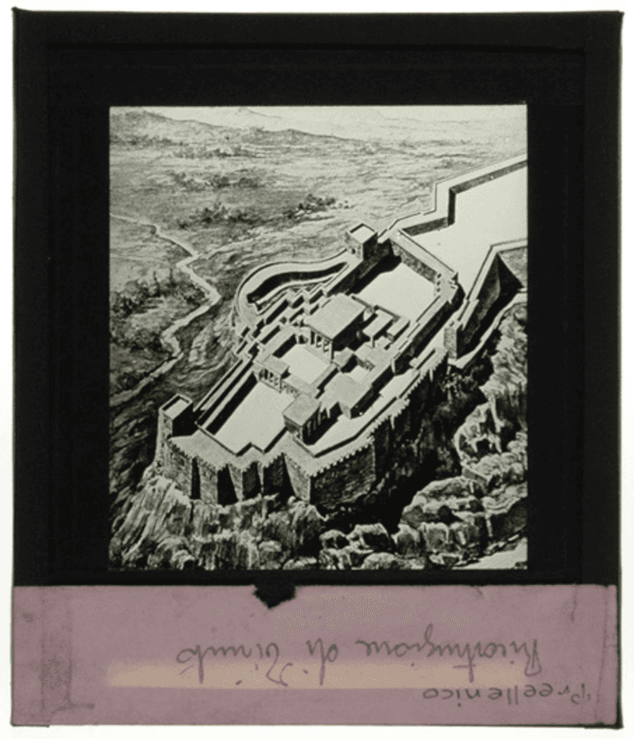 Tirinto (Grecia), ricostruzione della città, disegno