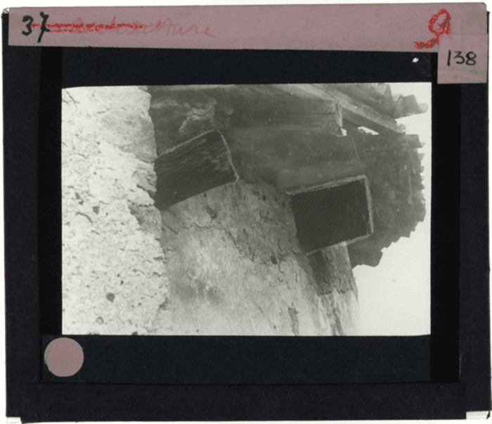 Non identificato, muratura esterna, imposta copertura lignea, particolare