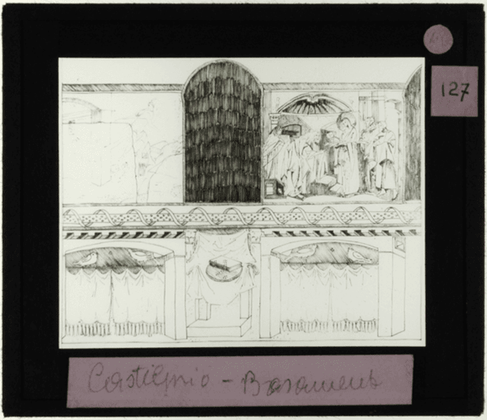 Castelsenio (?), disegno di basamento