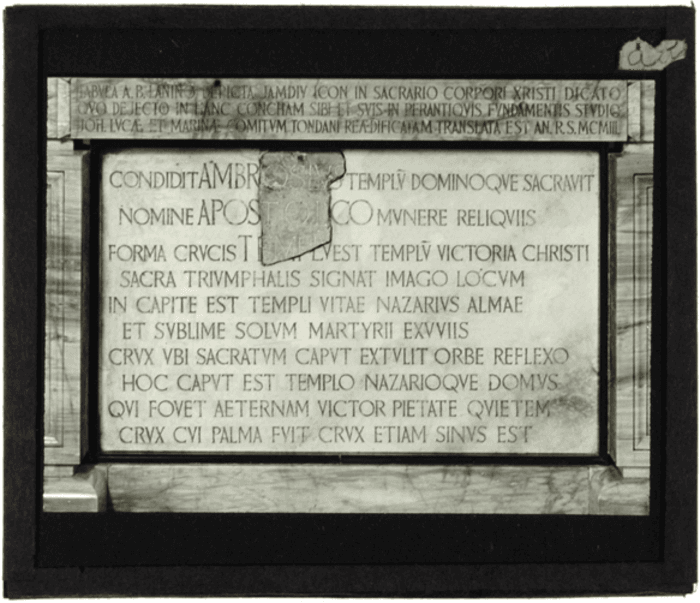 Non identificato, scritta su lapide