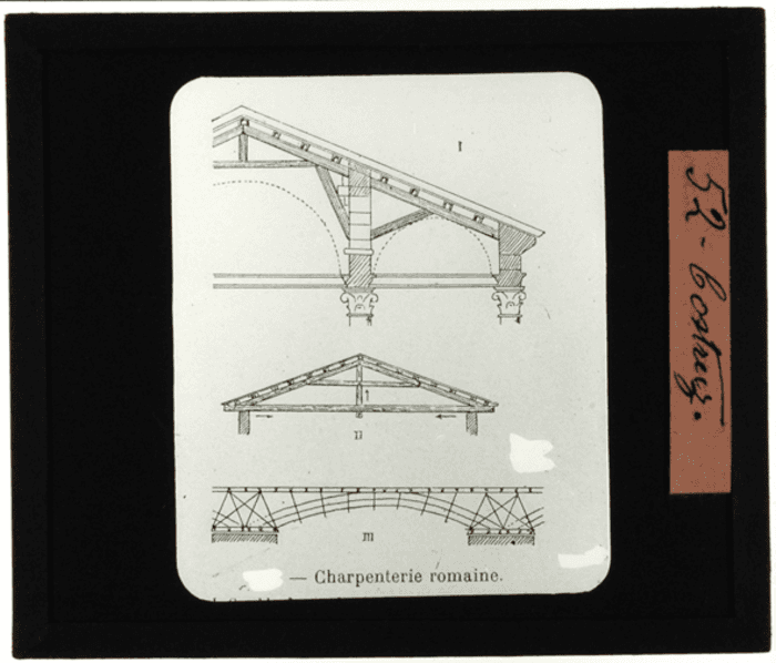 Carpenteria romana, particolare, disegno