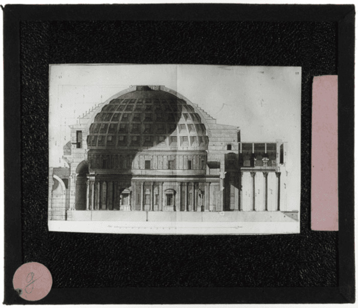 Roma, Pantheon, disegno, sezione longitudinale