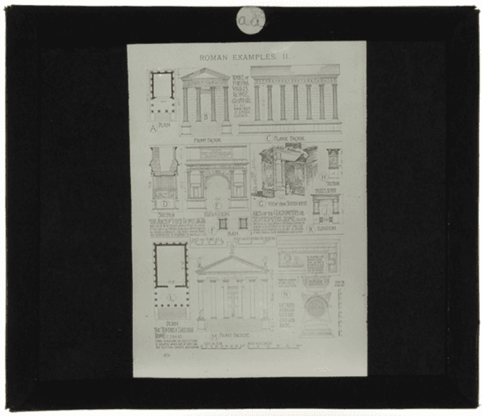 Non identificato, disegno, esempi di architettura romana