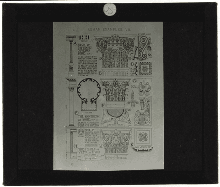 Non identificato, architettura antica, disegno, comparazione ordini architettonici