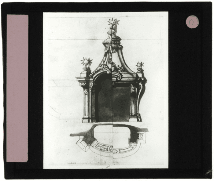 Non identificato, disegno, pianta e prospetto di camino