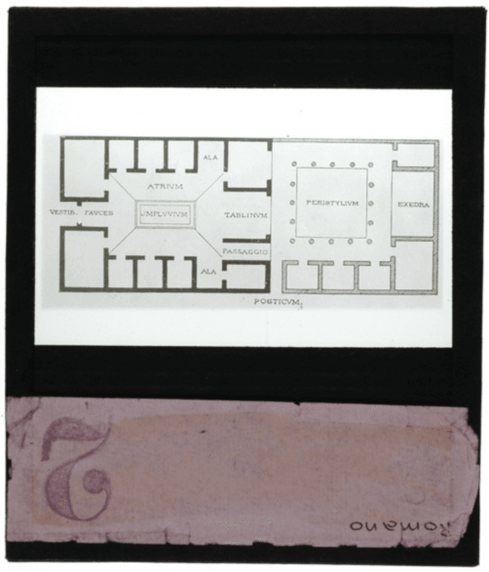 Non identificato, disegno, pianta, casa romana