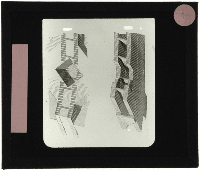 Non identificato, disegno, spaccato assonometrico, arco