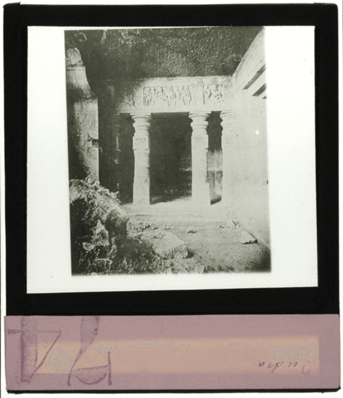 India, tempio, interno, colonne