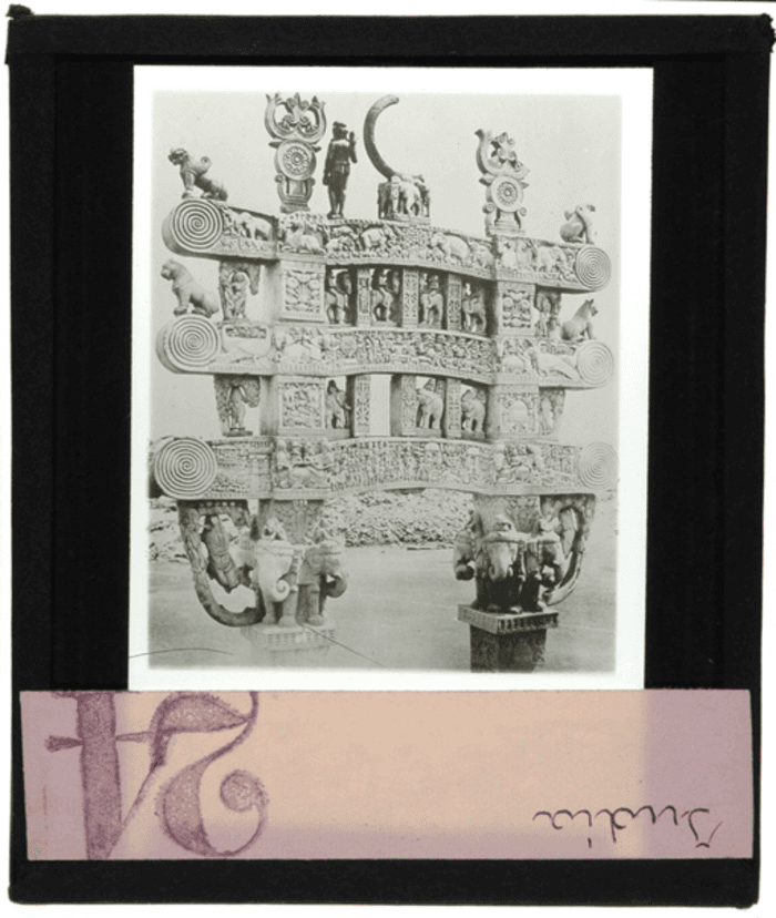 India, Madhyapradesh, Sanci, architettura buddhistica, torana, particolare