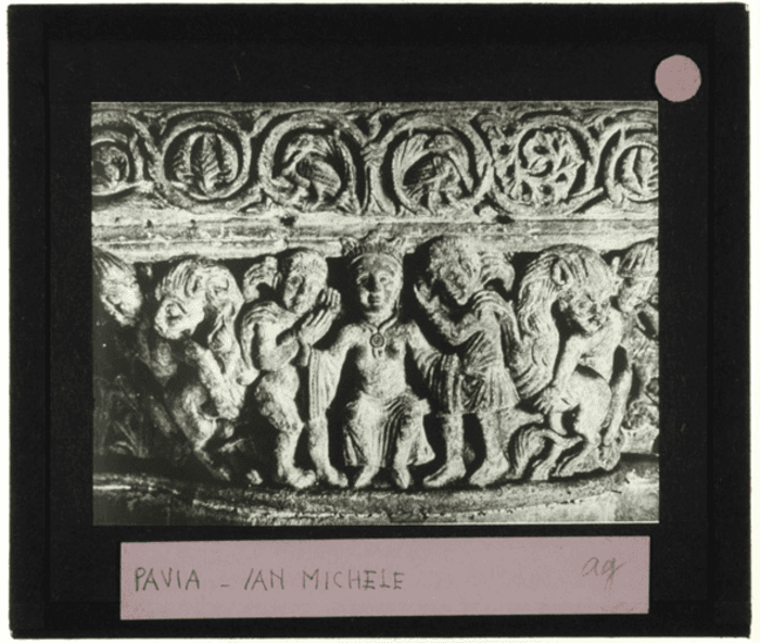 Pavia, basilica di San Michele Maggiore, interno, particolare capitello