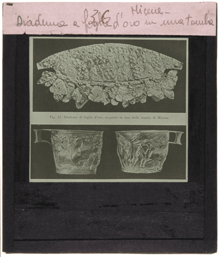 Grecia, Micene, diadema a foglie d'oro, vaso